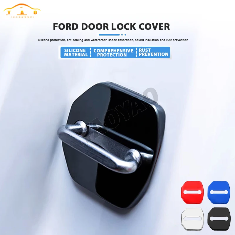 

Car Door Lock Car sticker cover Protect Buckle Cover Latch Stop Anti Rust Car accessories For Ford Focus Edge Kuga