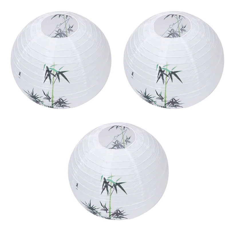 

AWAH 3X 40Cm Lamp Shade Paper Lantern Oriental Style Light Decoration Chinese Pattern:Bamboo