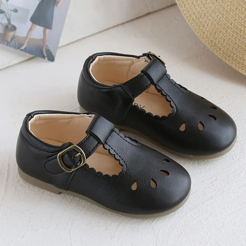 Children Leather Shoes for Boys Girls Shoes Kids Soft Bottom PU Leather Sandals Hollow Baby Toddler Outside Sneakers CSH1250