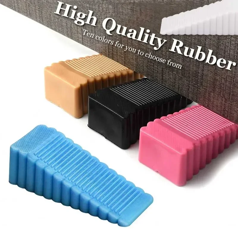 1/5pcs Silicone Door Stop Wedge Shock Absorbent Anti-Collision Stopper for Home/Office, Reusable Safety Door Stopper