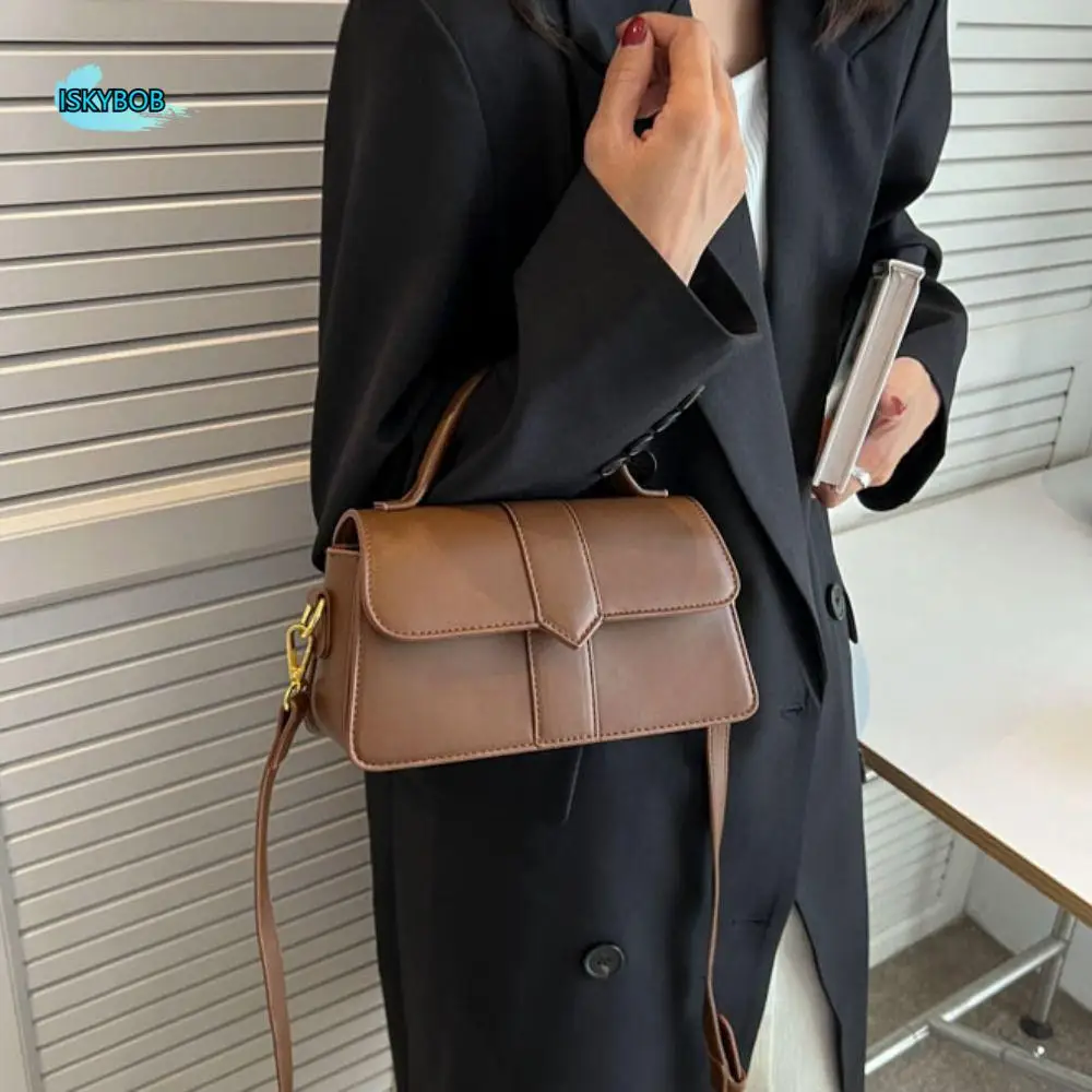 

Pu Leather Women Commute Crossbody Bag Carrying Square Vintage Underarm Handbag Waterproof Multifunctional Fashion Shoulder Bag