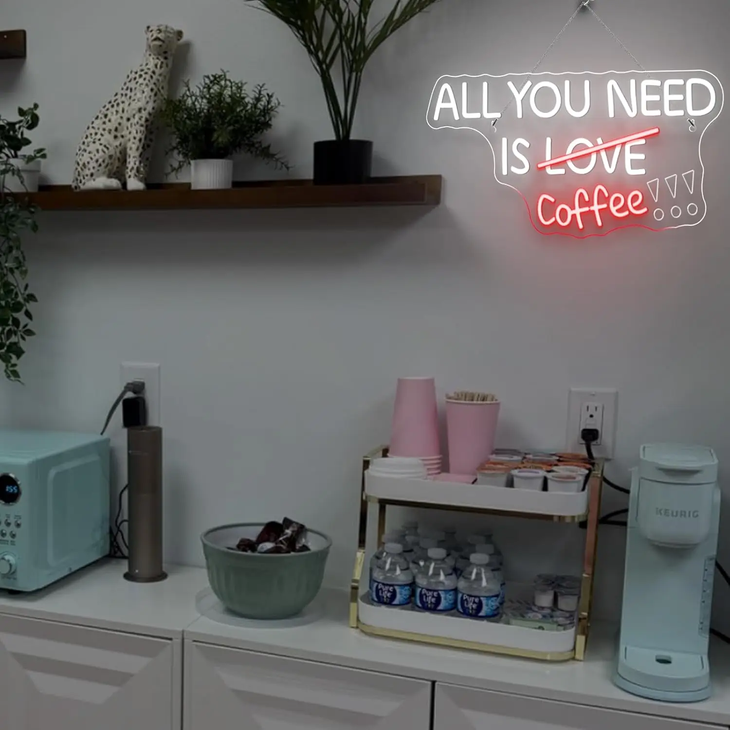 Todo lo que necesitas es café letrero de neón luz de neón LED USB regulable para cafetería tienda cerveza Bar Club restaurante decoración de pared regalo de apertura