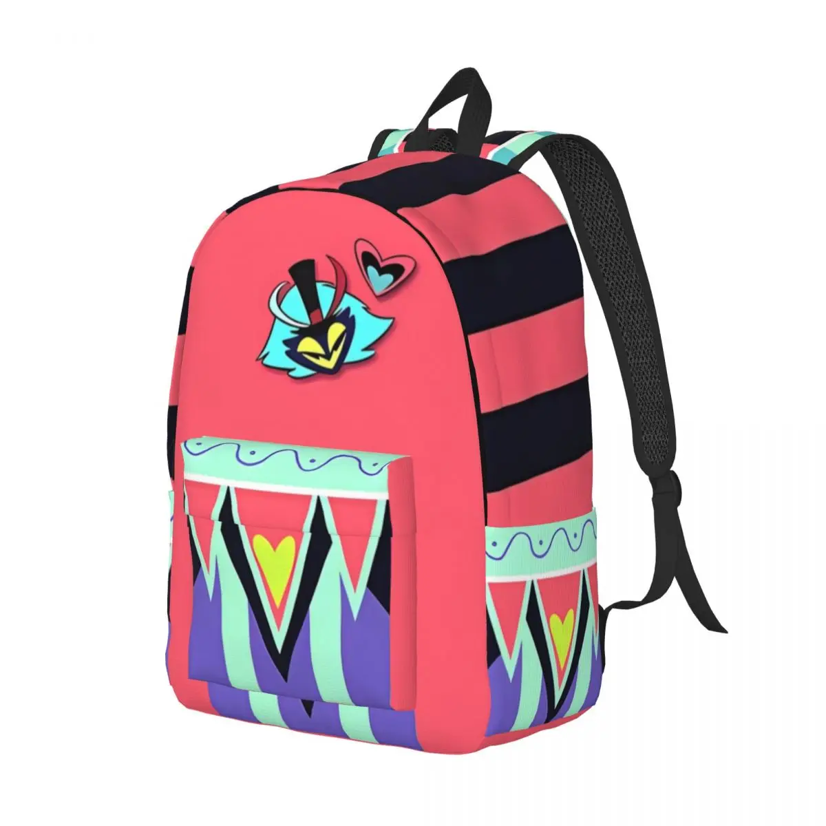 Fashionable and versatile H-Hazbin H-Helluva Boss Fizzarolli backpack, for both men and women, showcasing individual charm