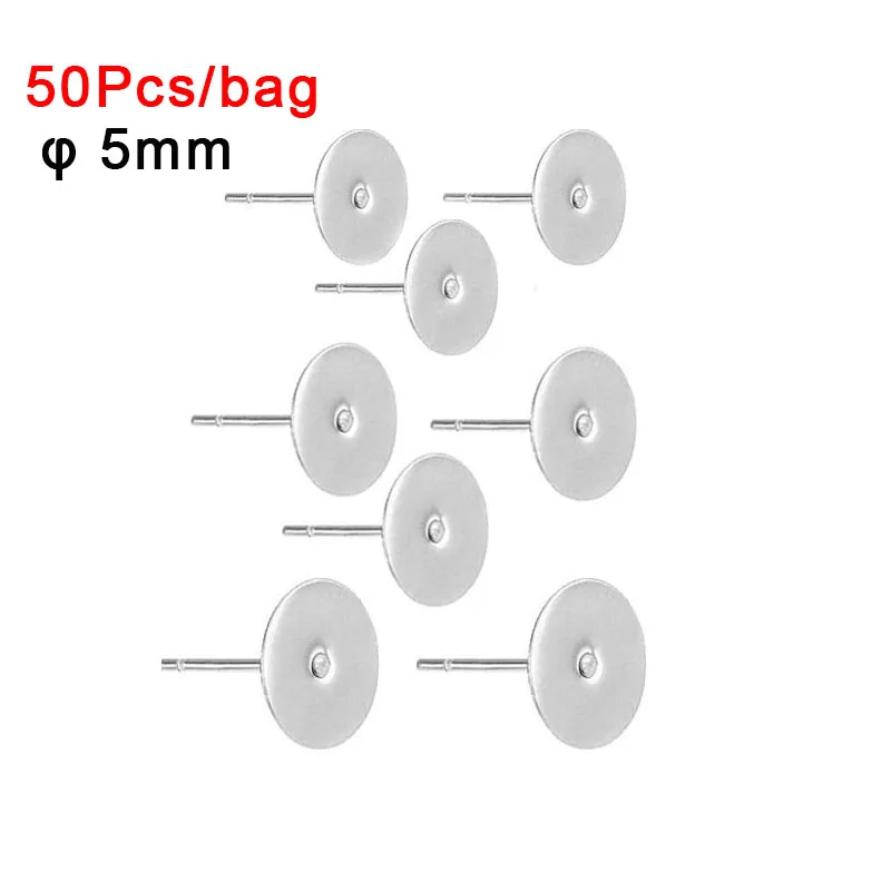 50Pcs Hypoallergenic Earring Posts 925 Silver Plated Brass