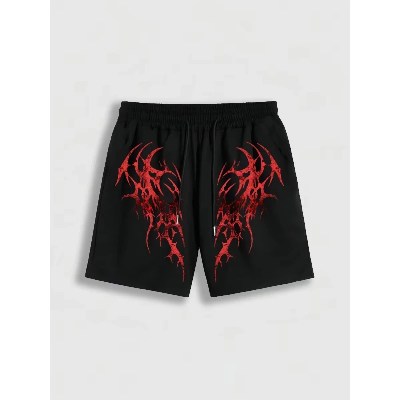 

Мужские и женские летние новые свободные спортивные шорты оверсайз, персонализированные, в готическом стиле, черные, быстросохнущие.