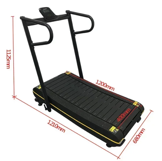 Home Fitness Small Manual Folding Curved Mechanical Treadmill