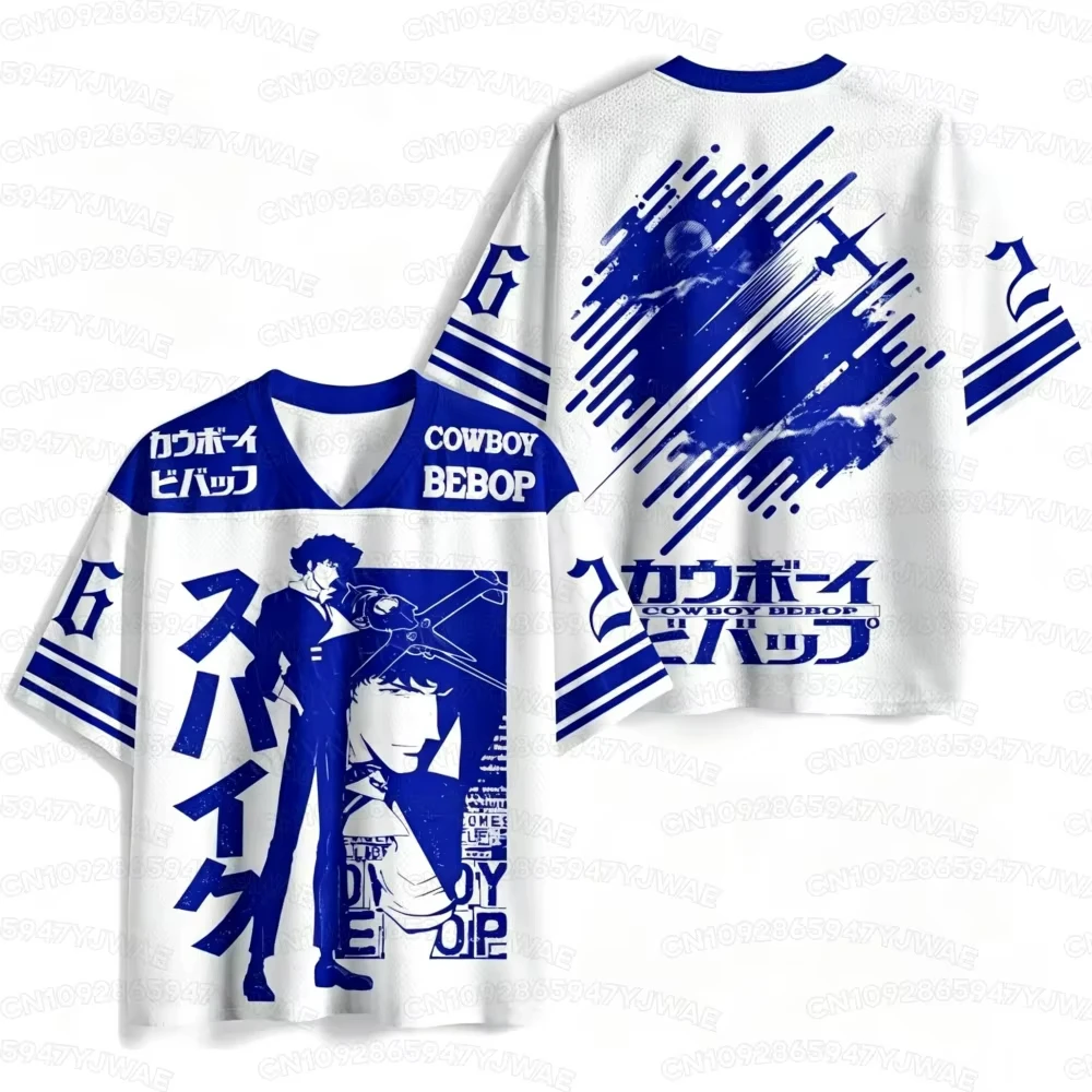 2026 Summer Men's Women's Anime Cowboy Bebop Jersey Summer Football Jersey T-shirt Casual Sports T-Shirt Tops
