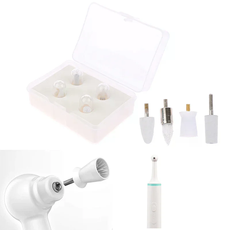 4PCS Multifunction Dental Stain Plaque Remover Remove Tooth Dirt Electric Tooth Polisher Teeth Whitening Cleaning Tool