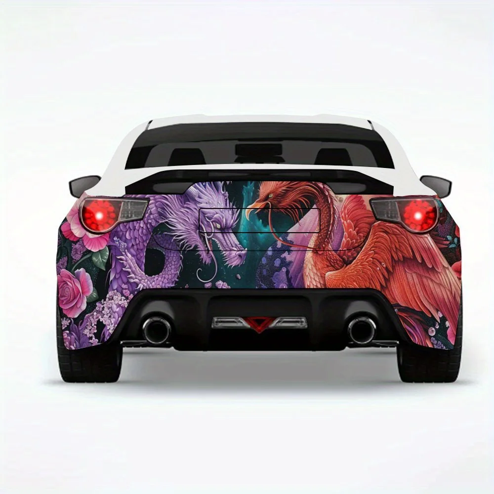 

Yin Yang with Dragon and Phoenix Pattern Car Sticker,Vinyl Decal for Car Rear, Waterproof Self-Adhesive Vinyl Stickers for Vehic