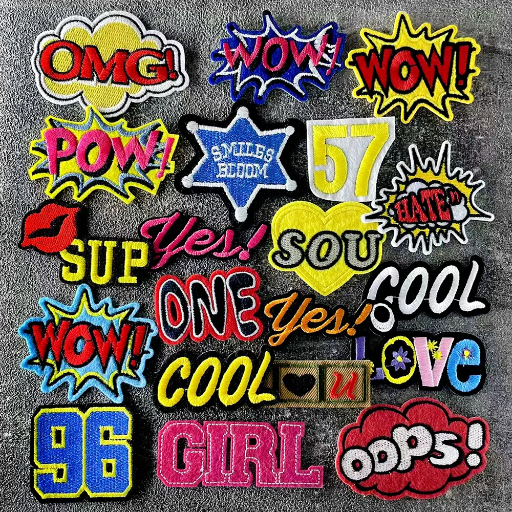 Cool Yes Iron on Patches Clothe Embroidery Applique Sewing Supplies Decorative Handmade Badges Patch for Clothing Sticker