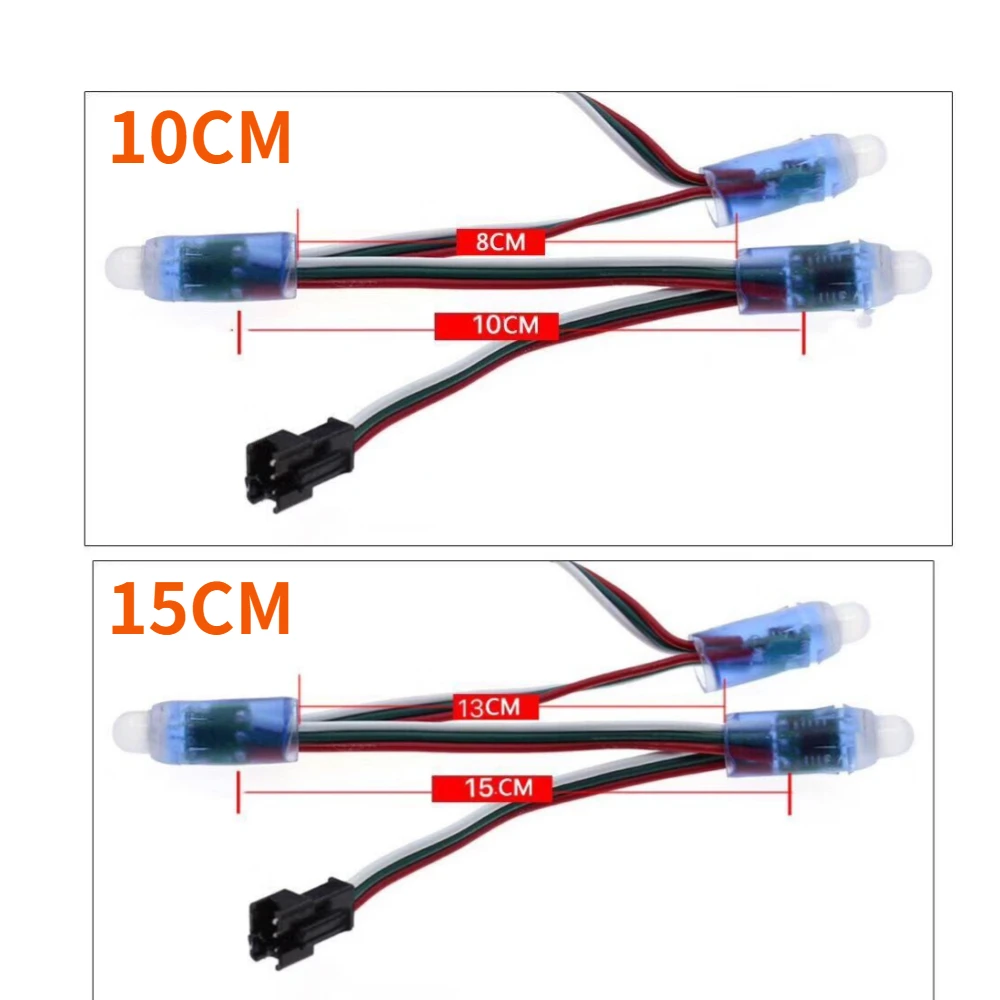 DC5V/12V 50 szt. WS2811 kolorowy modułu Led strun IP65 cyfrowy do dekoracji maszyny do tańca billboardowego 10/15CM oświetlenie pikselowe LED drutu