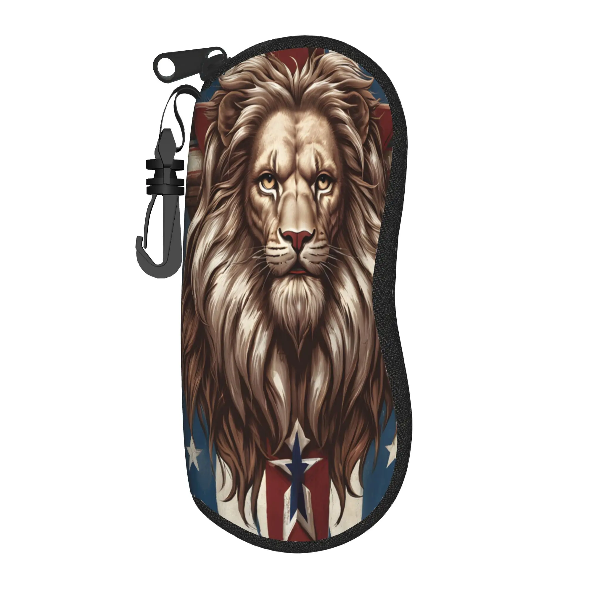 Lion of Judah Cross Jesus Christ Accessories Glasses Case for Girl Printing Accessories  Glasses Box Cartoon Eyeglasses Box