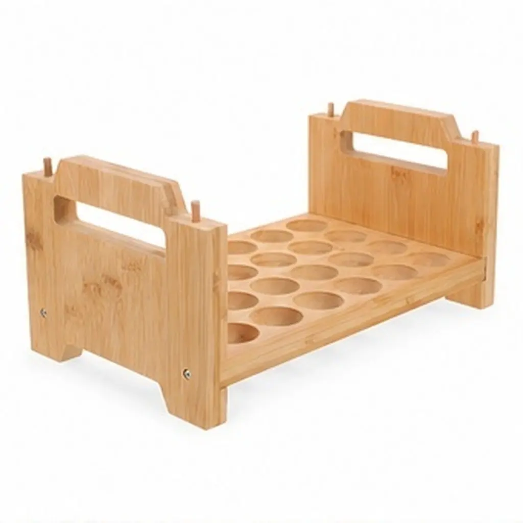 1Set Stackable Bamboo Egg Storage Holder 24 Eggs Large Capacity Handle Kitchen Organizer Fridge Countertop Egg Rack