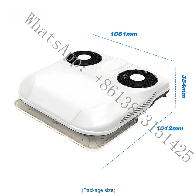 

Подходящий двухвентиляторный стояночный кондиционер 12В 24В для грузовиков, автодомов, фургонов, с бесщеточным двигателем, высокой мощностью охлаждения, Li-ion