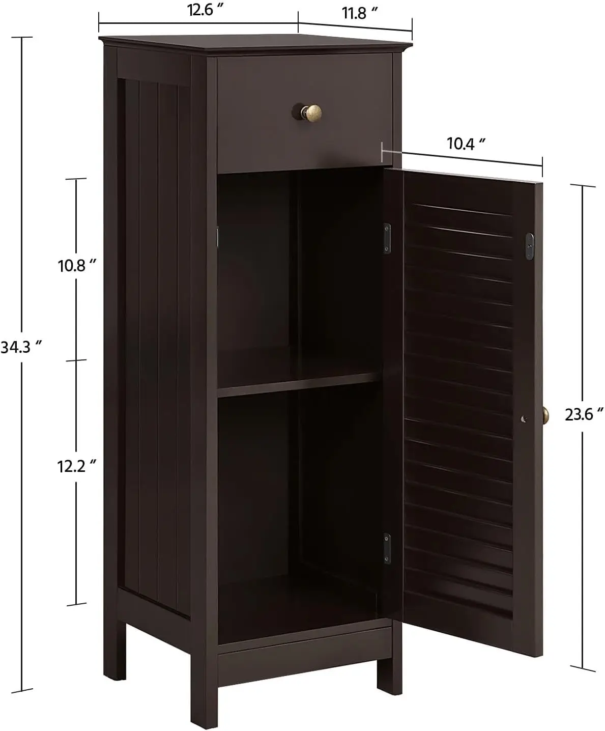 

Yaheetech Bathroom Floor Storage Cabinet, Wooden Free-Standing Storage Organizer Unit With Drawer And Door Cabinet, Tall Side