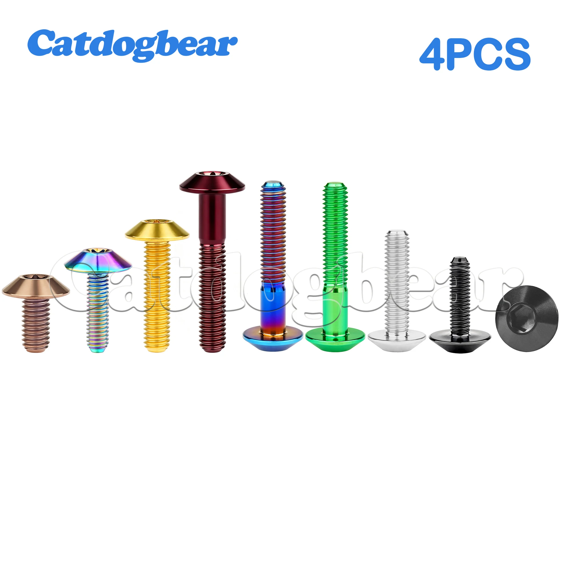 Catdogbear 4pcs Titanium Bolt M6x12 15 20mmM8X25MM  Button Allen Hex Head Screws for Motor Bike Disc