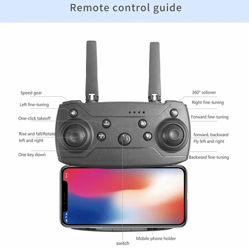 미니 E99Pro 접이식 RC 헬리콥터 5G WiFi FPV 4K 듀얼 HD 카메라 드론 (고도 유지, 광각, 전문 항공 사진 촬영 기능 탑재)