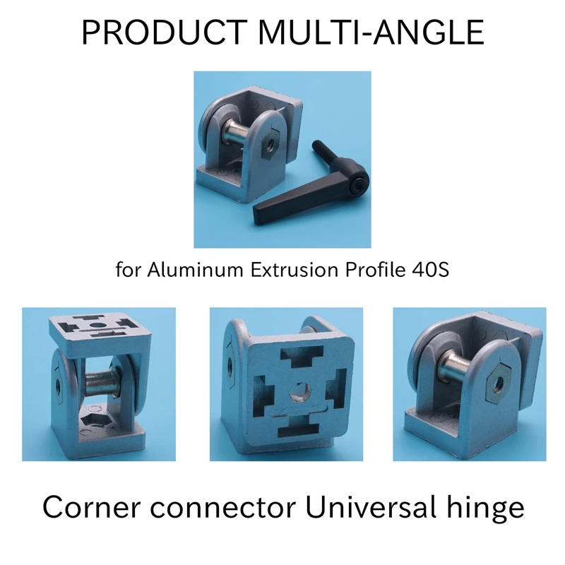 

2 шт., литой алюминиевый гибкий шарнирный соединитель с ручкой, угловой шарнир для алюминиевого экструзионного профиля 40S-BEAU