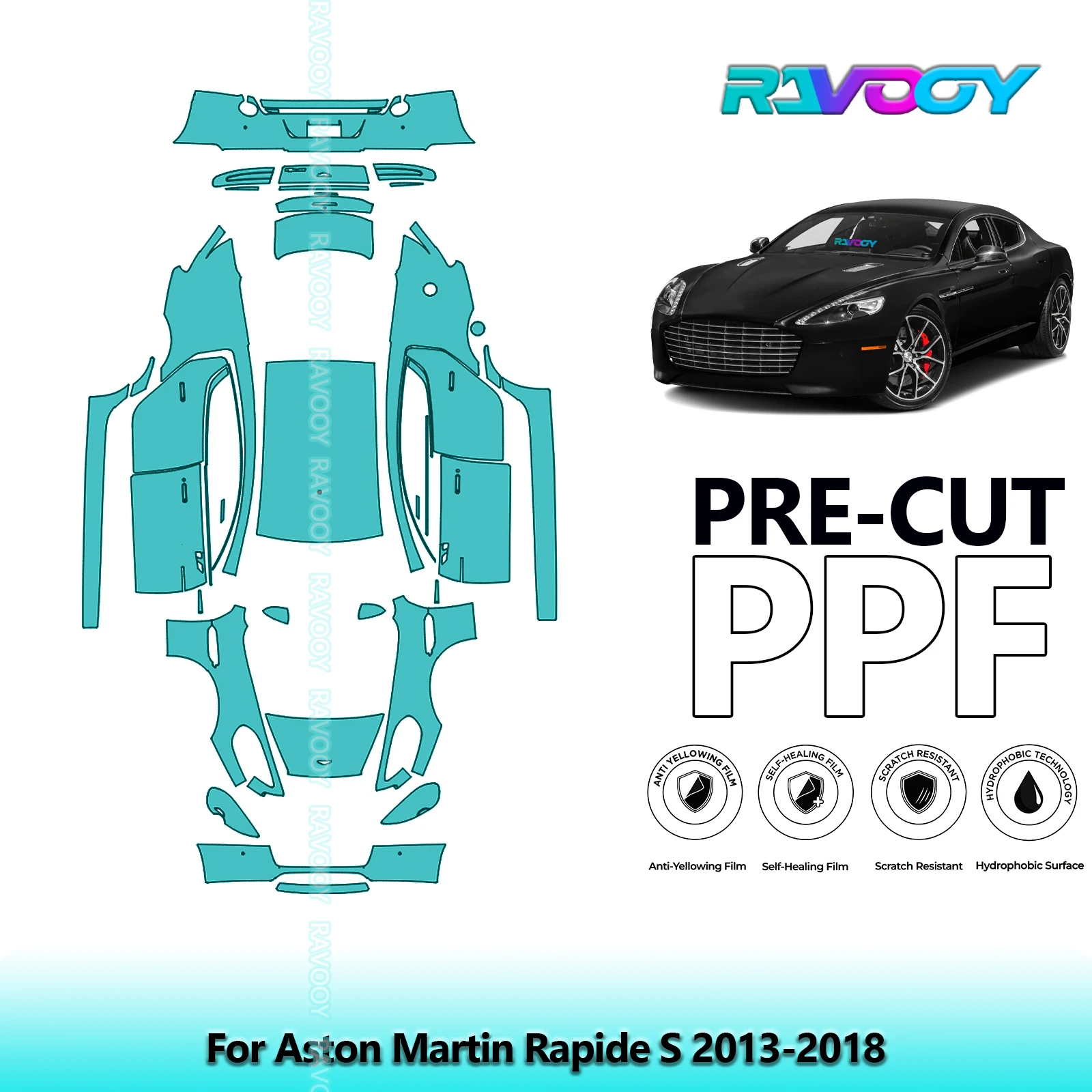 

Full Vehicle Clear Bra Precut PPF Paint Protection Film For Aston Martin Rapide S 2013-2018