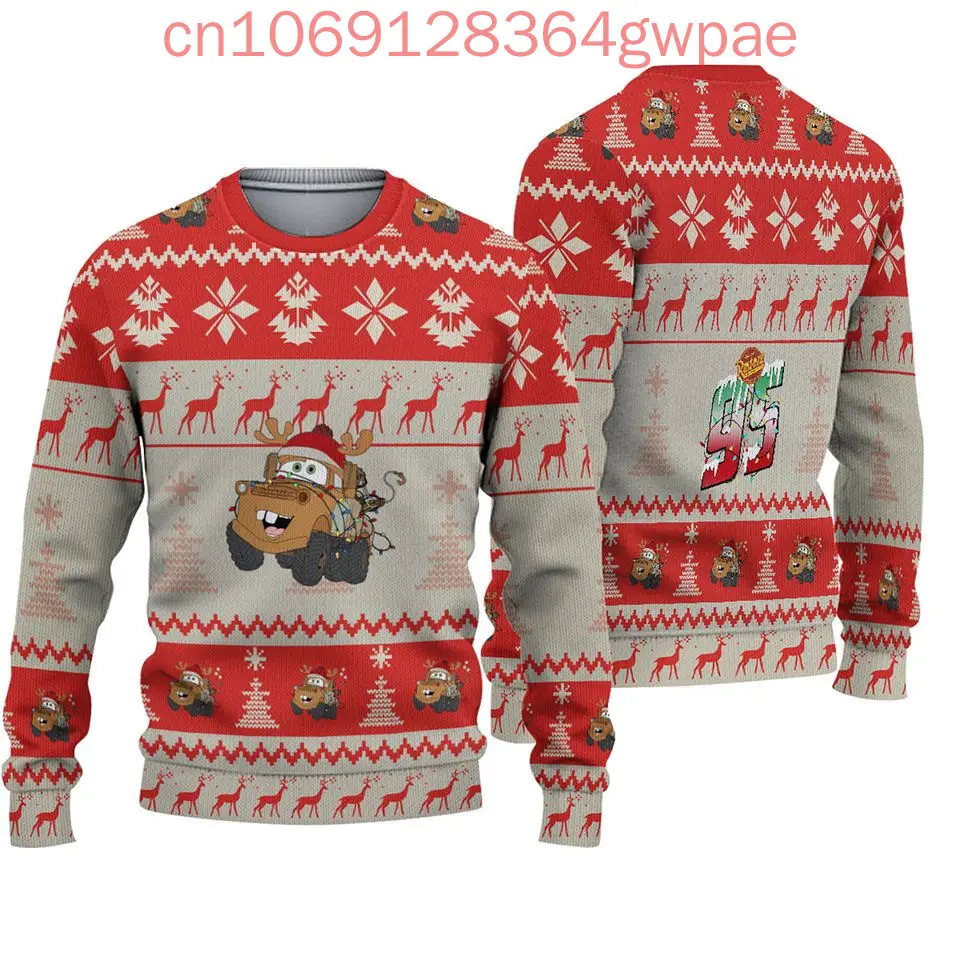 Disney Cars Christmas Ugly Sweater Men's Womens 3d Ugly Sweater Disney Ugly Christmas Sweater Anime Xmas Sweater Tops