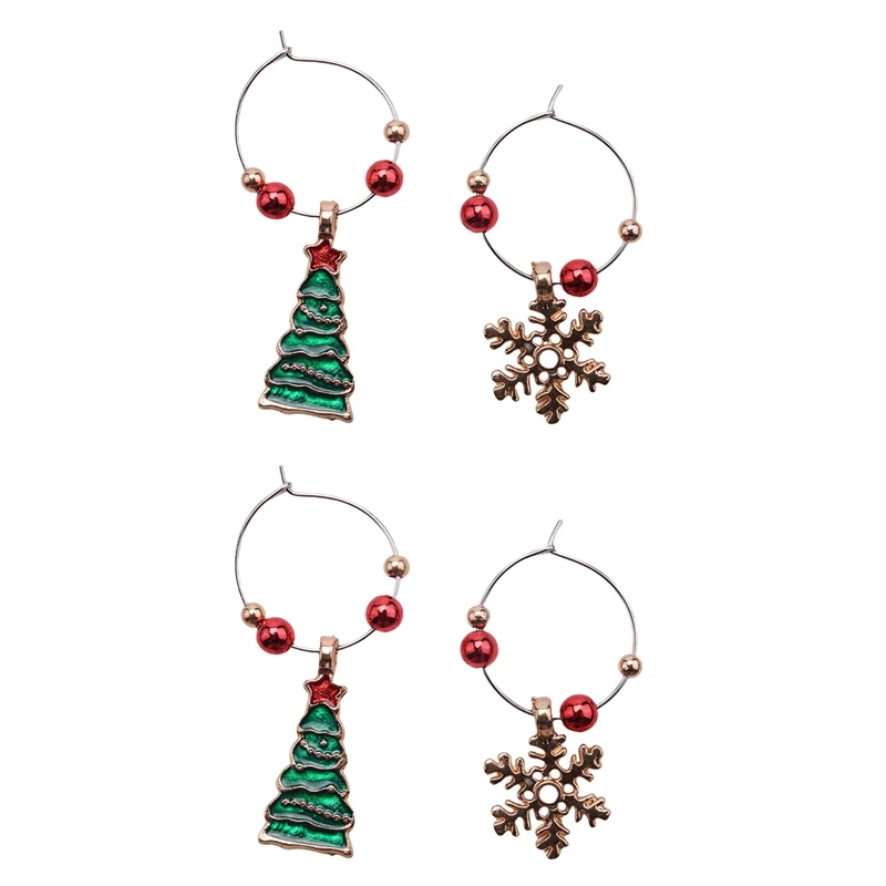 

24 PC Wine Glass Charms Christmas Themed Wine Glass Markers Cute Drink Rings Tags For Christmas Party Favors