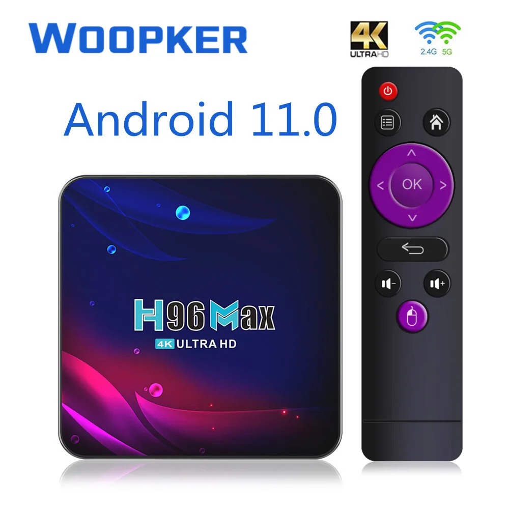 

WOOPKER H96 Smart Tv Box Android 11 4G 32G 64G Wifi 2.4G&5.8G 4K Hd Usb 3.0 Google Voice Control Bluetooth Receiver Media Player