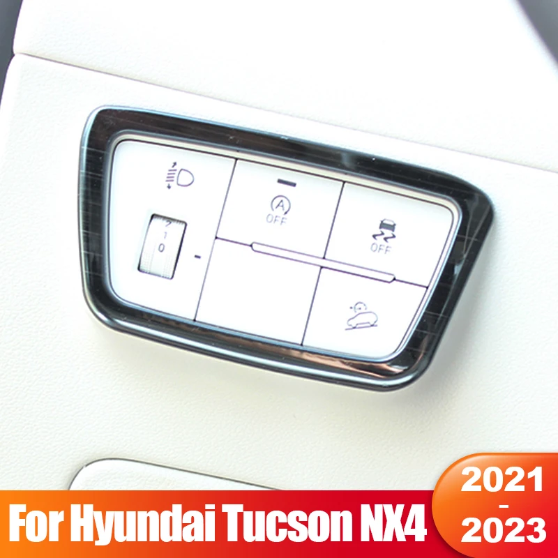 Für Hyundai Tucson NX4 2021 2022 2023 Hybrid N Line Auto Scheinwerfer-Einstellknopf Dekorationsabdeckung Edelstahl Zubehör