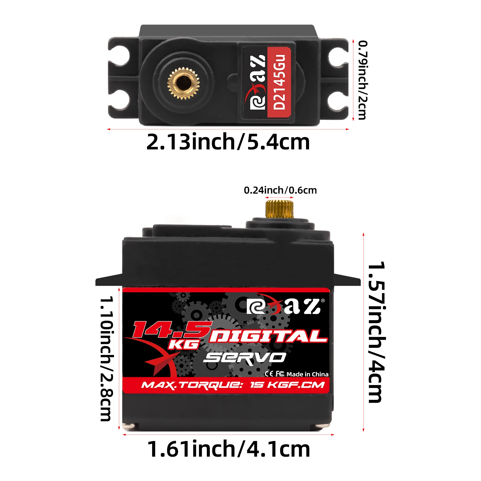 RC Servo 14.5KG Metal Gear Digitale Servomotor Stuurservo voor 1/8 1/10 RC Auto Korte Afstand Truck Monster robot Boot