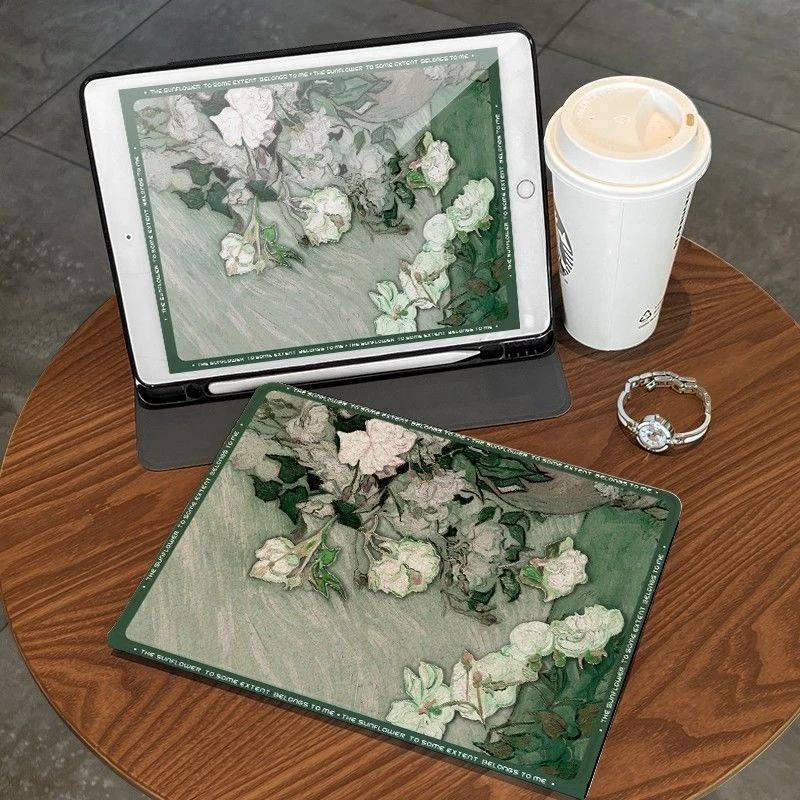 

Tablet Cover for IPad Air 5th Gen Case Air 2/3 10.5 IPad Mini6 8.3 Pro 11 2nd 3rd 4th IPad 10.2 7/8/9th Oil Painting Flower