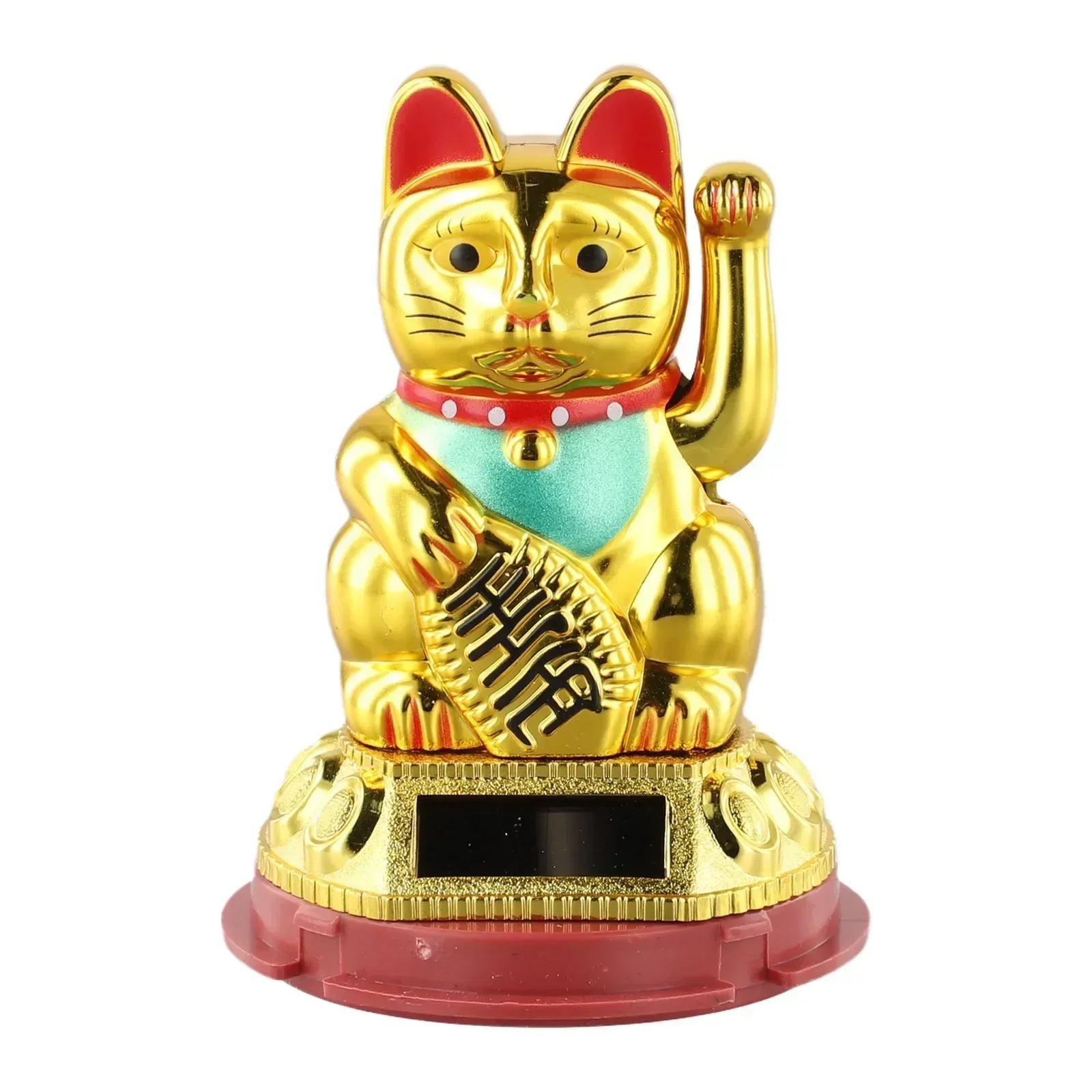 Adorno Gato de la suerte Decoración del hogar Ondulado solar Decoración del automóvil montada en vehículo Adorno del hogar Adorno del gato de la suerte Plástico Blanco