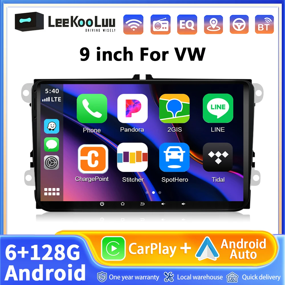 6G + 128G 9 "sans fil Carplay Android Auto pour Volkswagen VW CC Passat B7 Polo Golf 5 6 Jetta autoradio GPS Navigation WIFI RDS