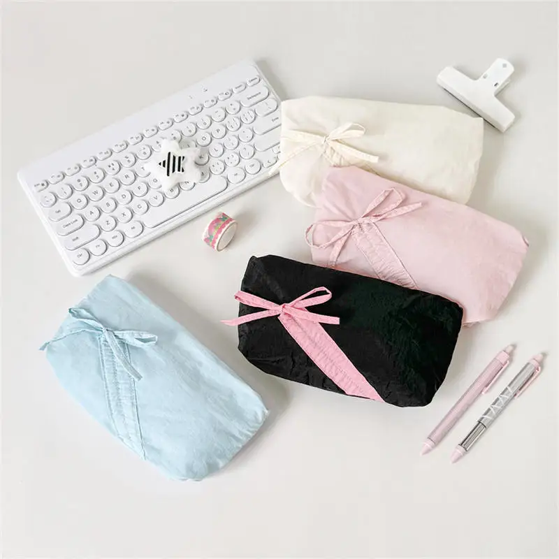 Cute bowknot Pencil Case Large capacity storage bag Pouch Gift for Girls School Office Stationery storage bag Organizer Supplies