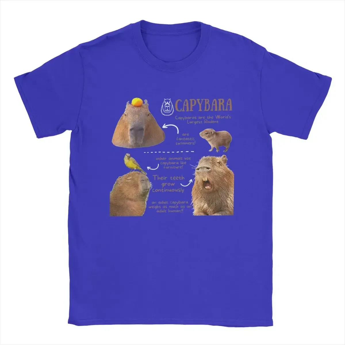 erkekler Vintage % 100% pamuk Tees ekip boyun kısa kollu T shirt hediye fikir giyim Capybara eğlenceli gerçekler t-shirt