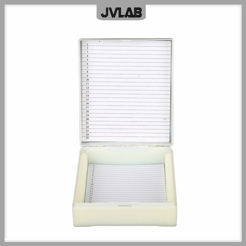 Bio Slice Box Microscope Slide Storage Box Biological Pathology Plastic Slice Cassette up to 25 Slides ABS Solide Holder 10 PCS