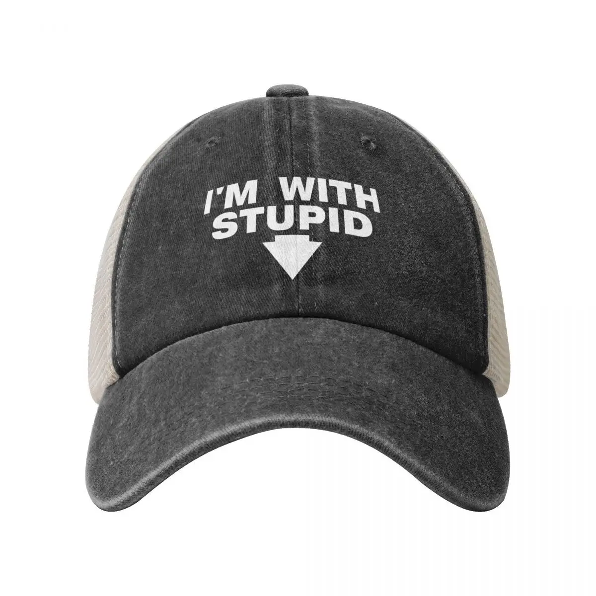 I'M with STUPID Cowboy Mesh Baseball Cap Beach cute Trucker Cap beach hat Golf Women Men's