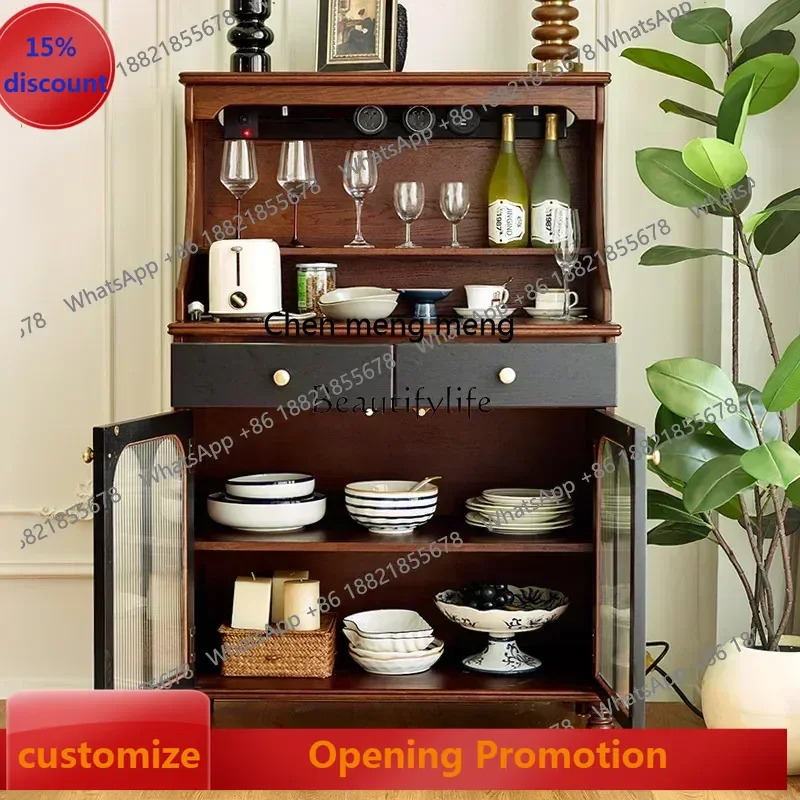 

New style American French retro style dining side partition cabinet entrance storage storage integrated cabinet ss 7304