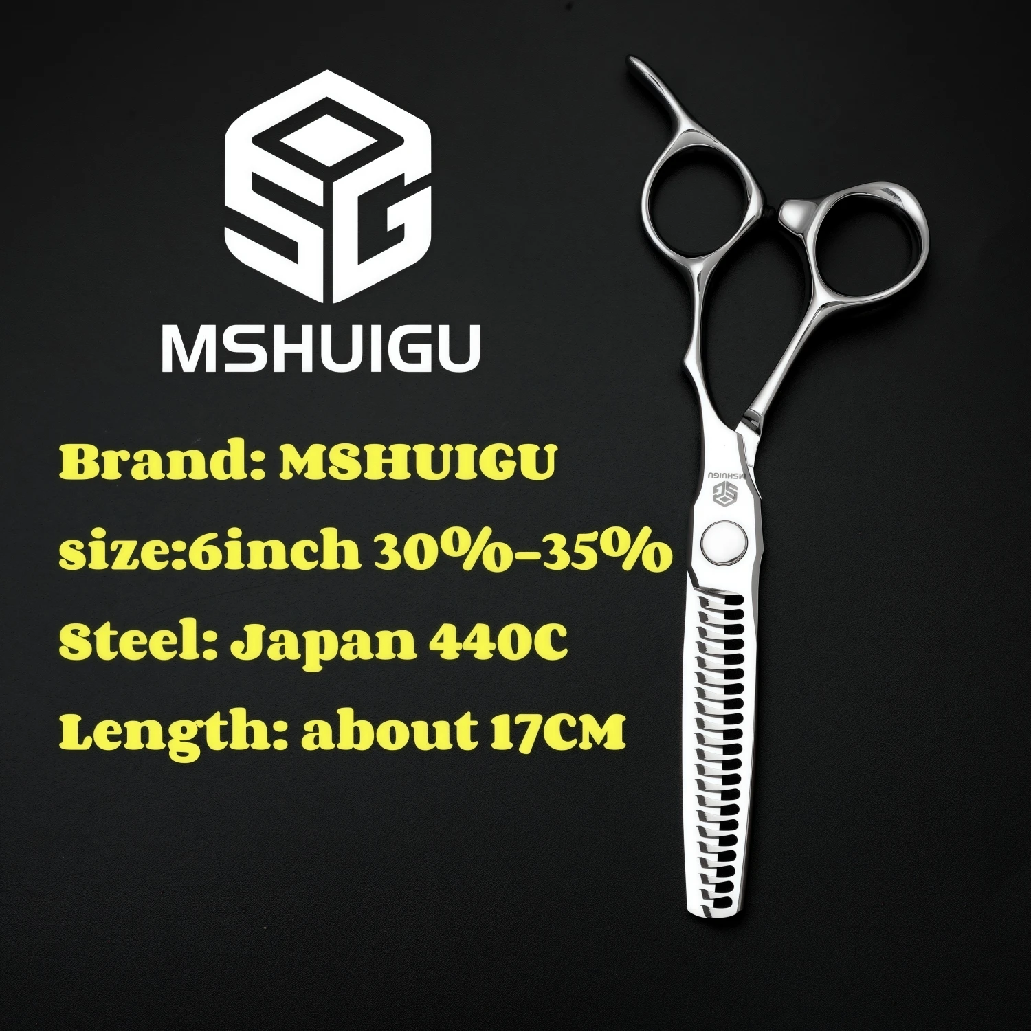 MSHUIGU Professionelle Haarstrukturschere, gebogene Klinge, kann Schere, Friseurschere, Werkzeugzubehör, Japan vg10 Stahl, 15,2 cm verschiebbar – Detail 7