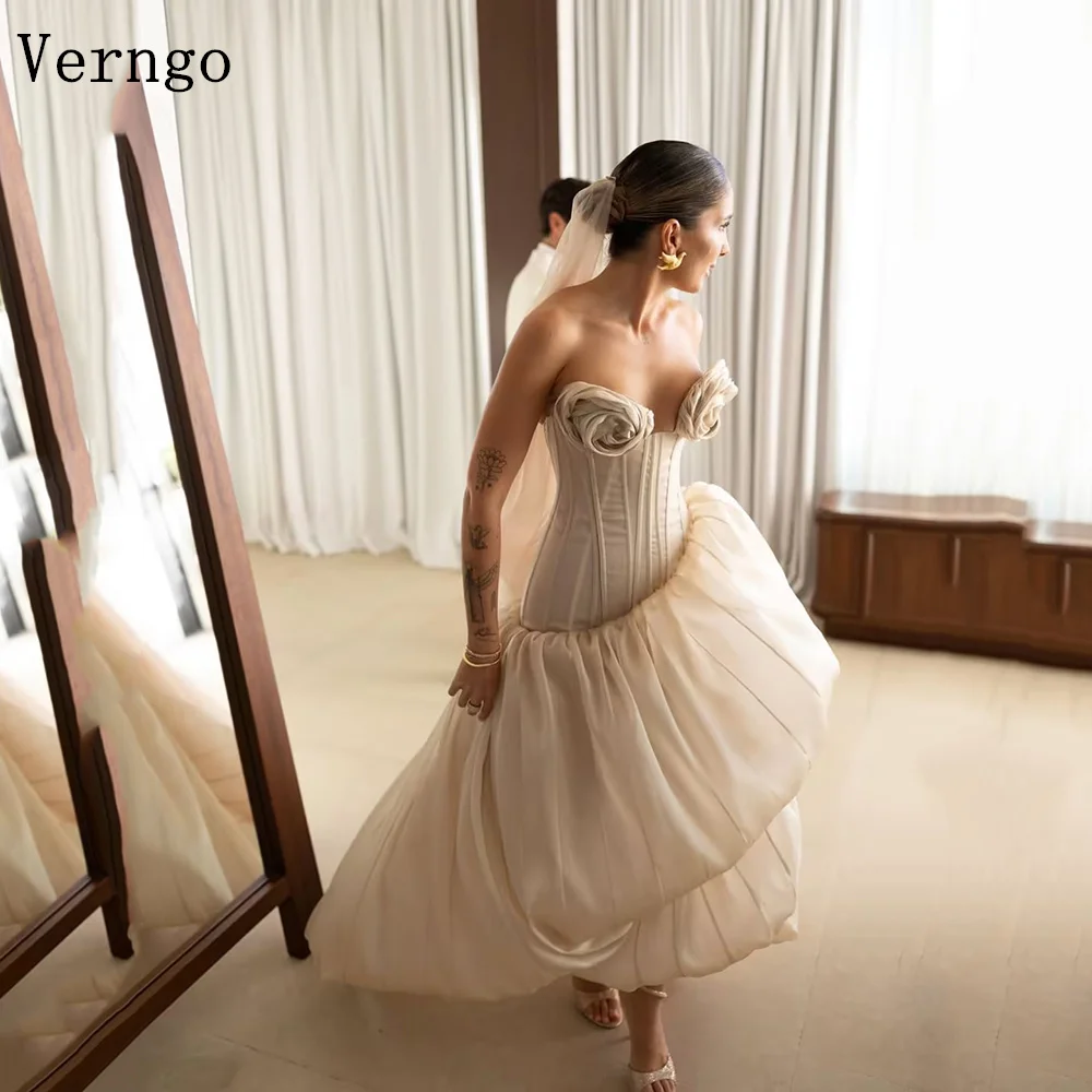 

Verngo Luxury Organza Wedding Dress Sweetheart A Line Pleated Bridal Gowns Women Sweep Train Bride Dress 2026 Customized