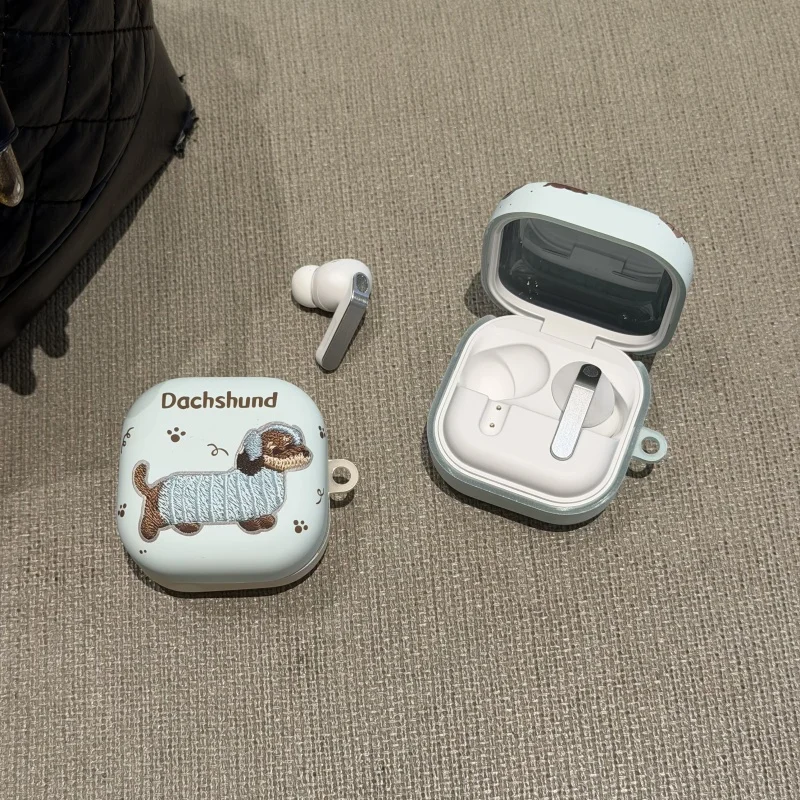 Cute Cartoon Dachshund for Samsung Galaxy Buds 4 Pro 2026 Case Frosted Protective Headphone Cover Anti Scratch with Hook Funda