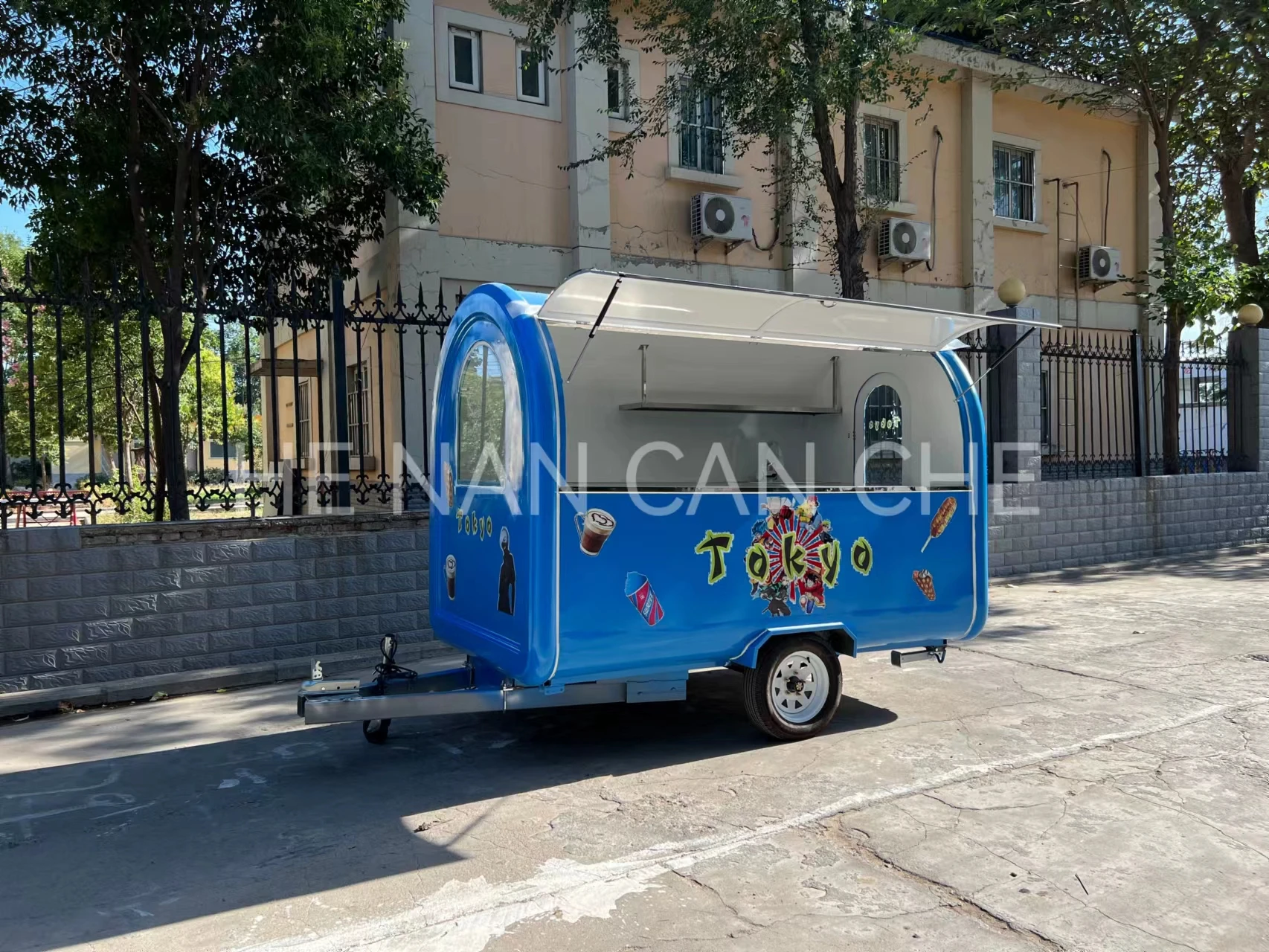 CAN CHE  Mobile Food Cart Small Food Trailer USA Mobile Hamburger Food Truck with Fully Equipped