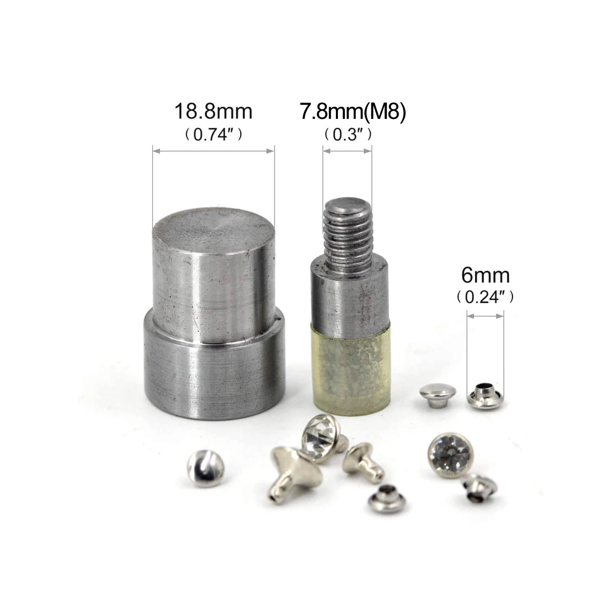 KALASO 1Set Hand Press Die Mould Tool for Crystal Rhinestone Rivets Die Setter Snap Setting Tools 6~11mm