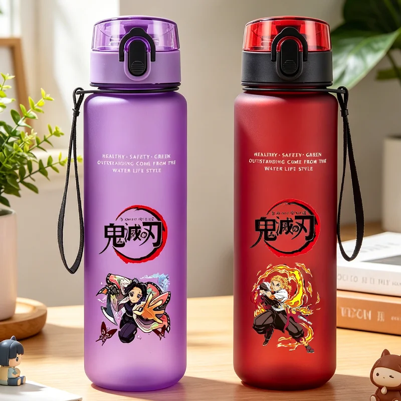 650ML Demon Slayer Water Cup Anime Figure Printed Casual Sport Fashion Mug Portable Drop-proof Outdoor Fitness Jug Birthday Gift
