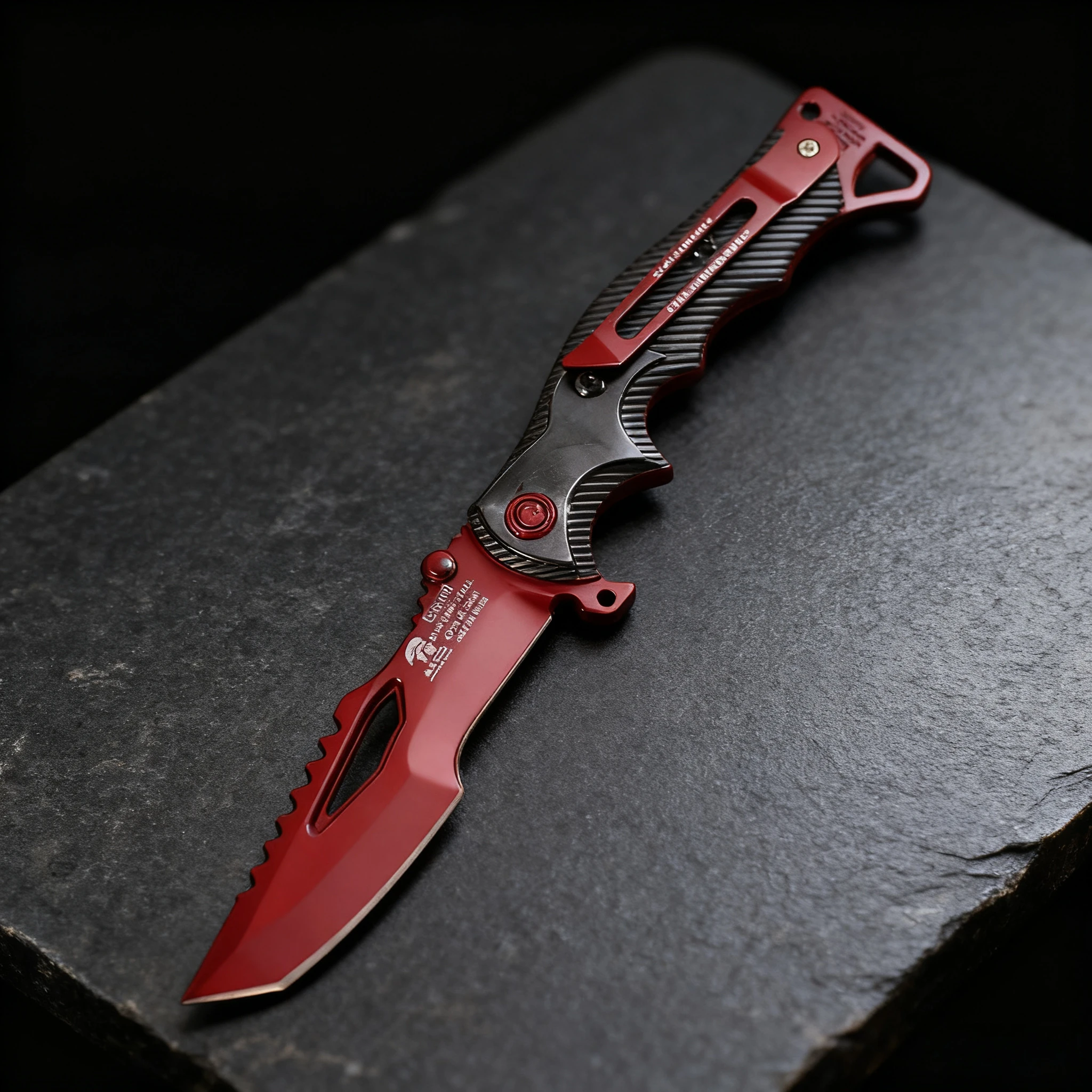24cm/9.45in Arena Breakout: Infinite Game Peripherals Ornament Crimson Kite Folding Knife Model Toy Gun Birthday Gift for Boys