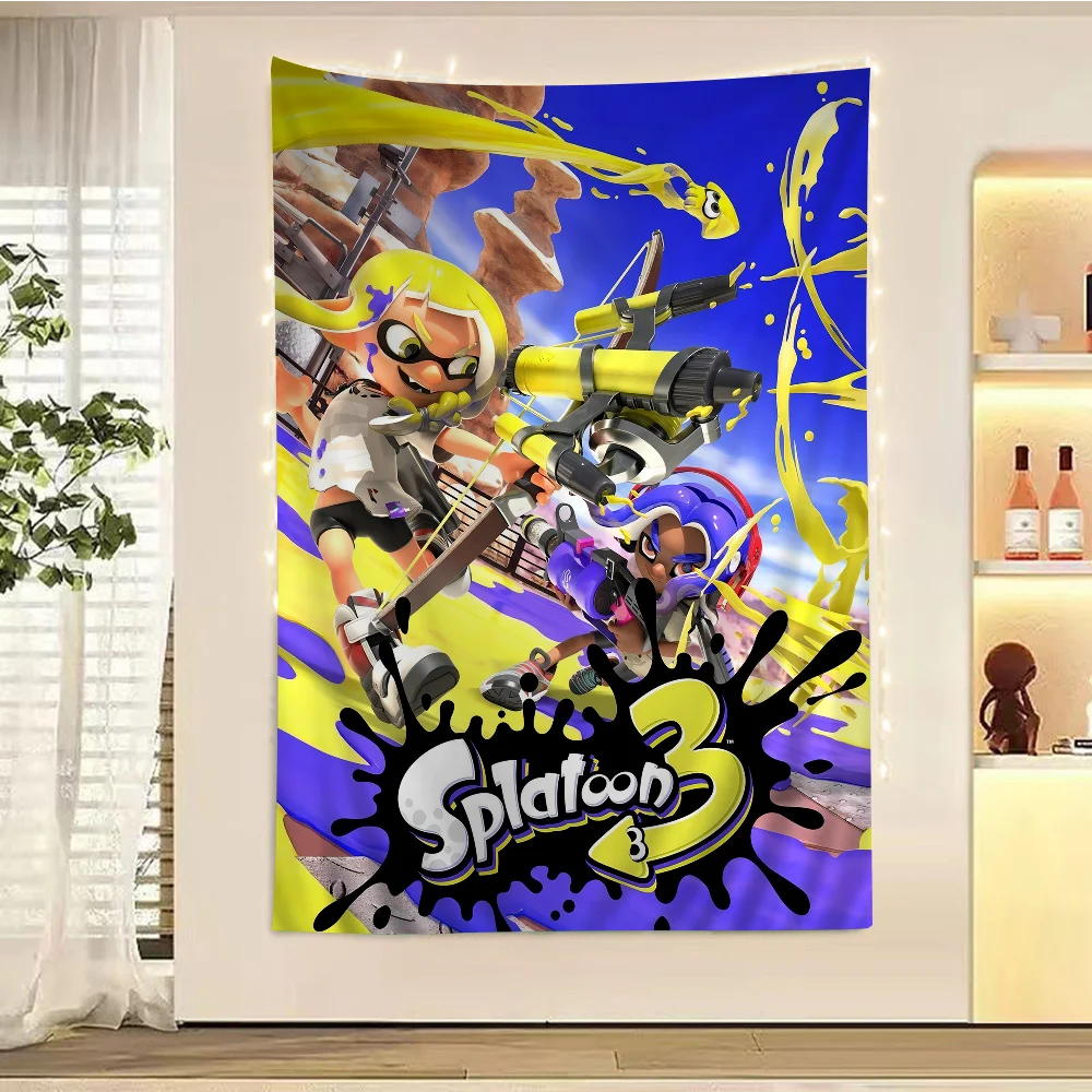 Video Game S-Splatoon 3 Hippie Wall Hanging Tapestries For Living Room Home Dorm Decor Art Home Decor