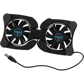 Foldable USB Mini Laptop Cooling Fan Stand – Dual Fans, Portable Notebook Cooler