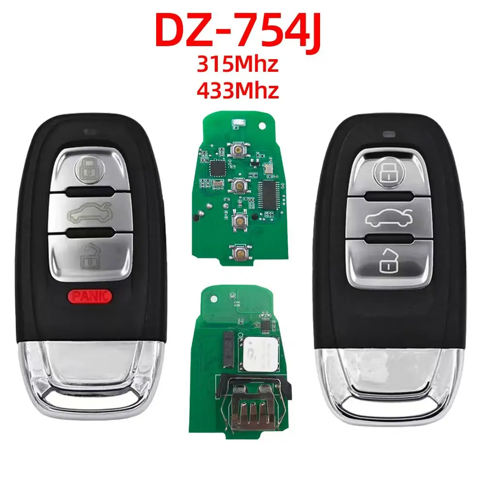 

KEYDIY 754J Keyless Entry Go 315MHz 433MHz For Audi A6L Q5 A4L A7 A8 Smart Card With Shell Remote Key Fob 8T0959754J