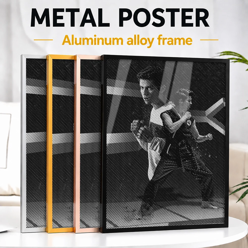 Martial Arts Action Framed Aluminum Metal Poster Customized Photo Energetic Motion Style Wall Art For Dojo Unique Athlete Gift