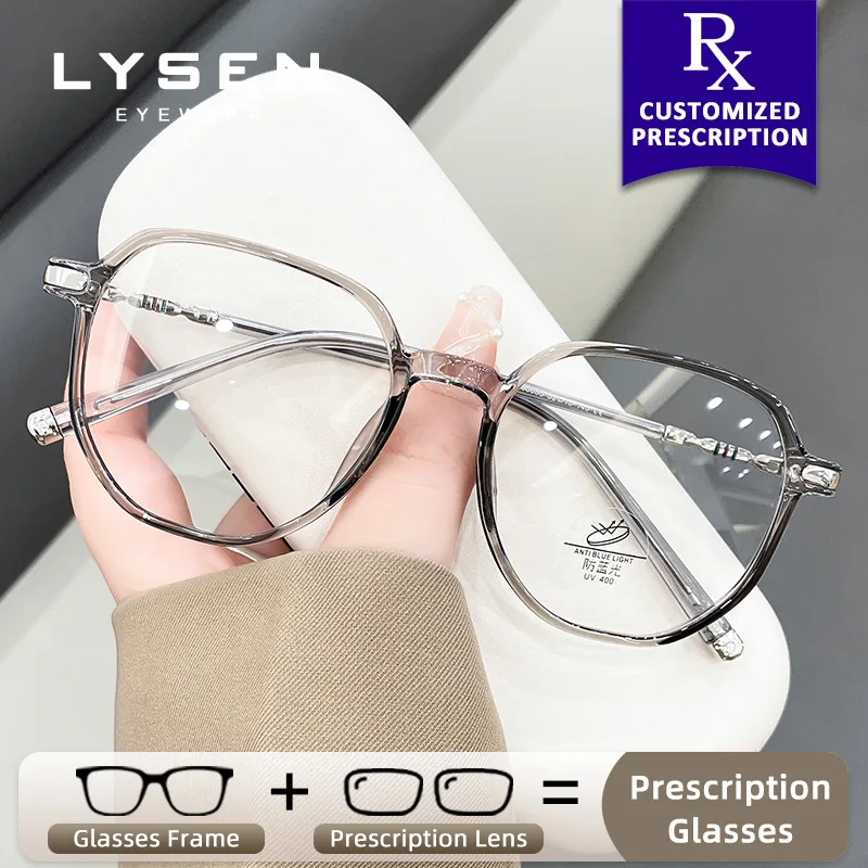 

LYSEN Versatile Round Women Anti Blue Light Myopia Hyperopia Glasses Anti-Reflective Customization Prescription Optical Glasses