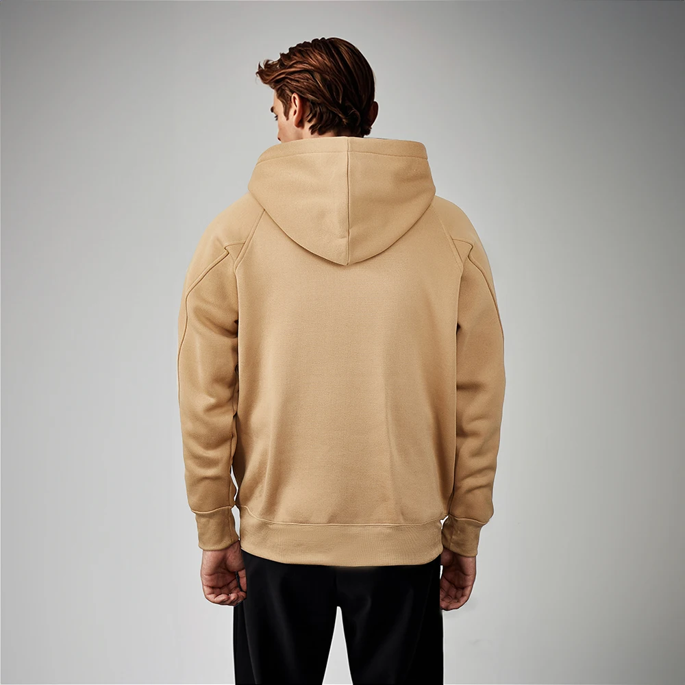 GELITAYIN 2024 Autumn And Winter New Fleece Hoodie American Style Casual Pocket Nail Button Hoodie Warm Solid Color Men's Clothi