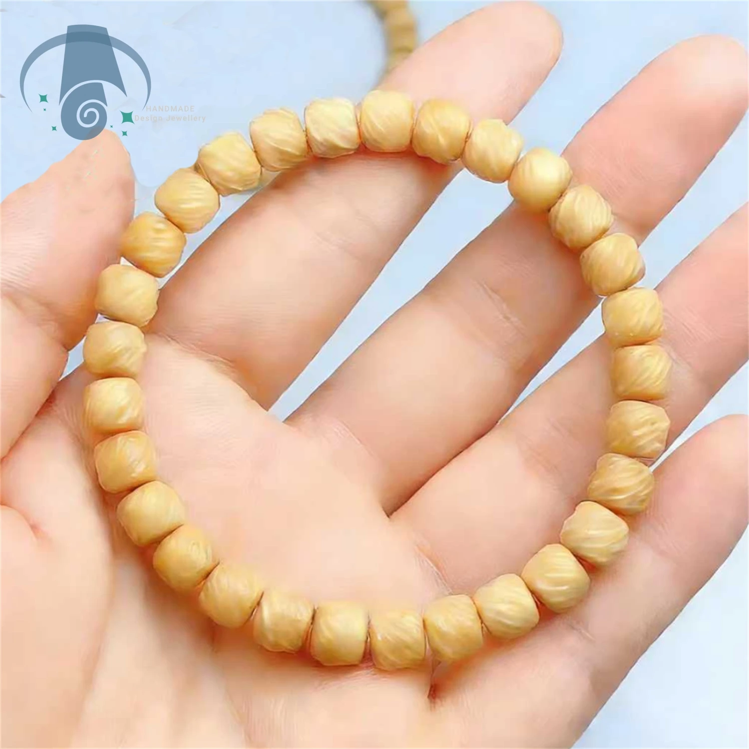 Natural Bodhi Seed Wrist Bracelet Dragon Ridge Texture Yun Jin Weaving Single Strand Buddhist Meditation Mala Beads for Zen Yoga